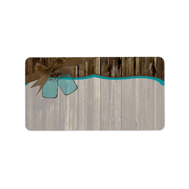 1.25"x2.75" Postadresse Mason Jar Initials Rus Adressaufkleber (Vorne)