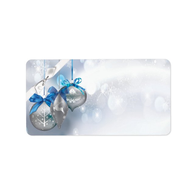 1.25"x2.75" Postadresse Ornamente Schneeflocken S Adressaufkleber (Vorne)