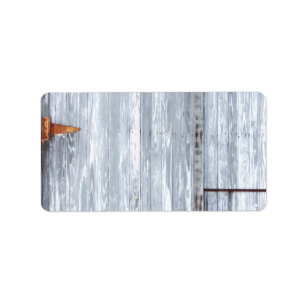 1.25"x2.75" Postadresse White Wash Wood Barn D Adressaufkleber