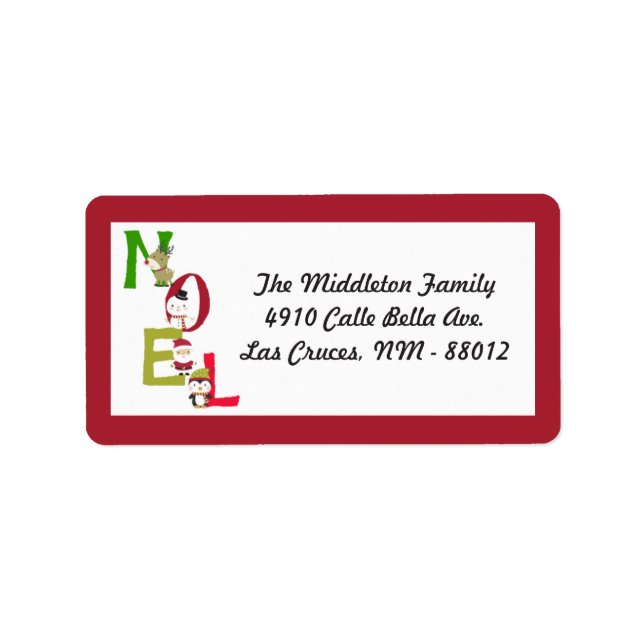 1.25"x2.75" WEIHNACHTEN Weihnachtsnachtsmarke Adressaufkleber (Vorne)