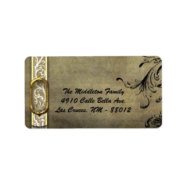 1.25"x2.75" XMAS Buckle Filigree Mailing-Adresse Adressaufkleber (Vorne)