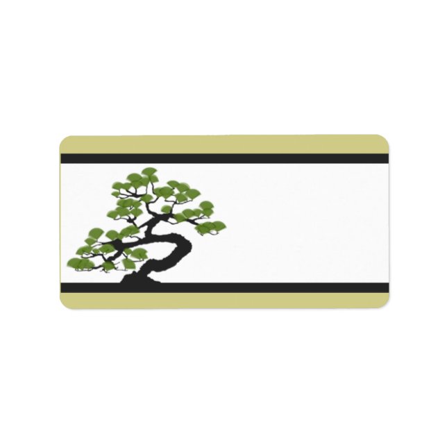 1,25" x 2,75" E-Mail-Adresse Japanischer Grüner Bo Adressaufkleber (Vorne)