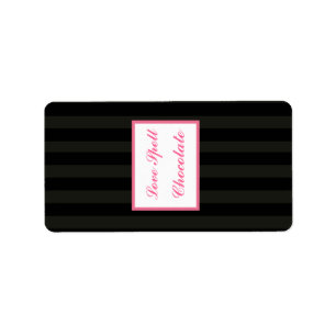 1,25" x 2,75" Hershey's Damask/Stripes Pink Crown Adressaufkleber