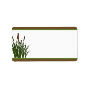 1,25" x 2,75" Postadresse Cattail/Dragonfly in Adressaufkleber