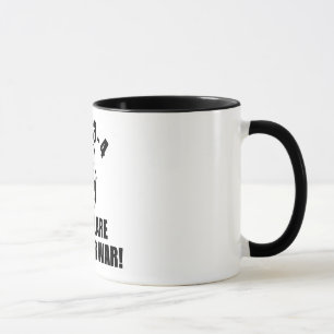 1-2-3-4 erkläre ich einen Daumen-Krieg B-W Tasse
