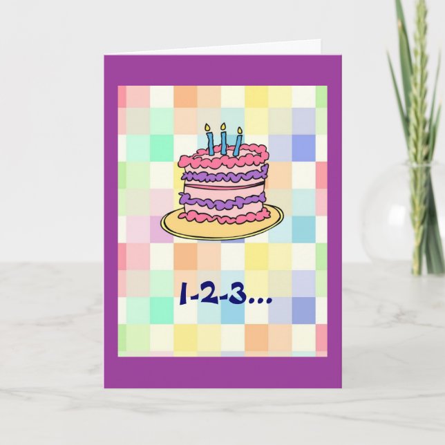 1-2-3... Geburtstag ! Karte (Vorderseite)