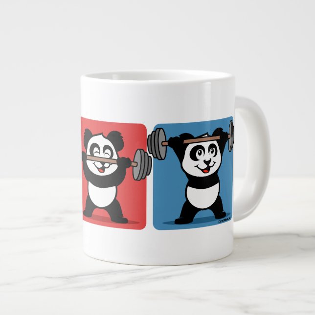 1-2-3 Gewichtshundertpanda Jumbo-Tasse (Vorderseite Rechts)