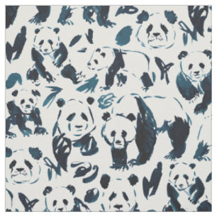 1-2-3 PANDAS Niedlich Sketchy Pandas Stoff