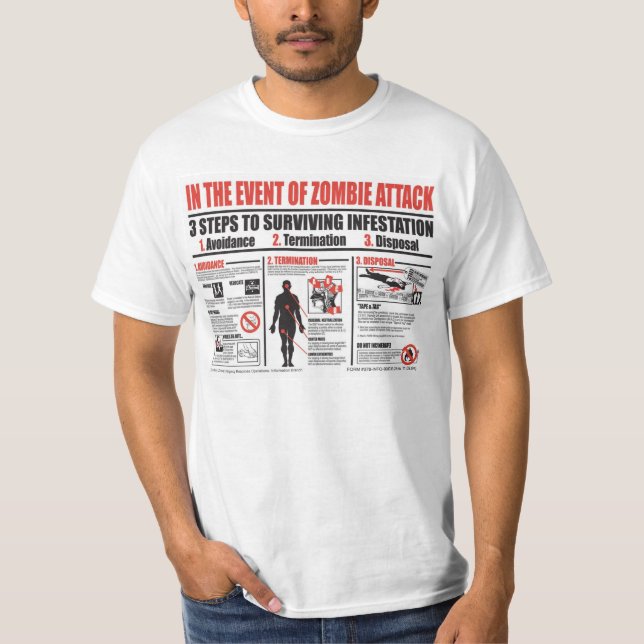 1-2-3 Schritte für Zombie-Angriff T-Shirt (Vorderseite)