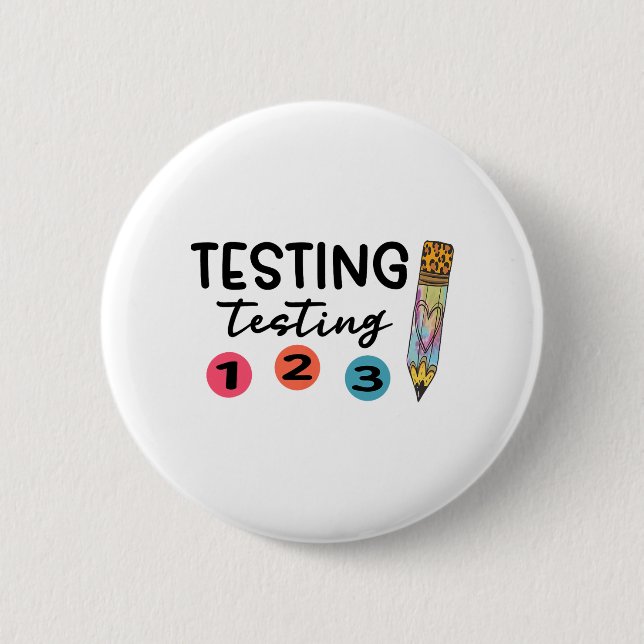 1 2 3 Shirt-Testkoordinator Lehrer Button (Vorderseite)