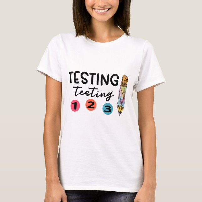 1 2 3 Shirt-Testkoordinator Lehrer T-Shirt (Vorderseite)