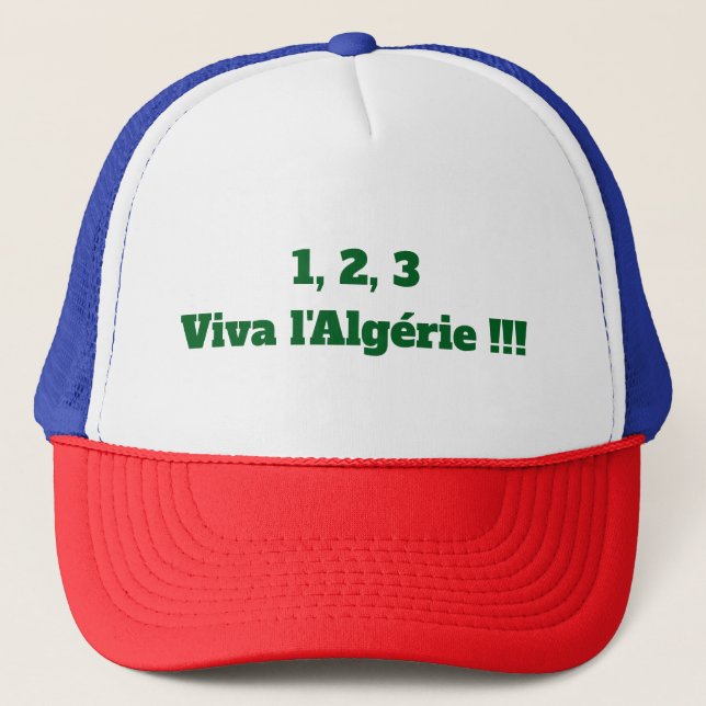 1, 2, 3 Viva Algerien Truckerkappe (Vorderseite)