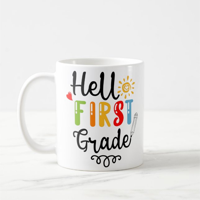 1/2 - Hallo Shirt erster Klasse, Student erster Kl Kaffeetasse (Links)