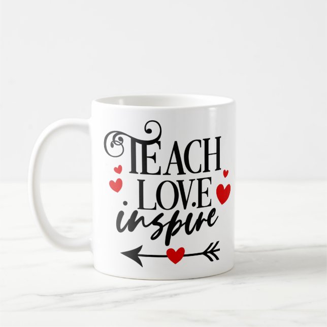 1/2 Liebe unterrichtet Shirt Kindergartenlehrer In Kaffeetasse (Links)