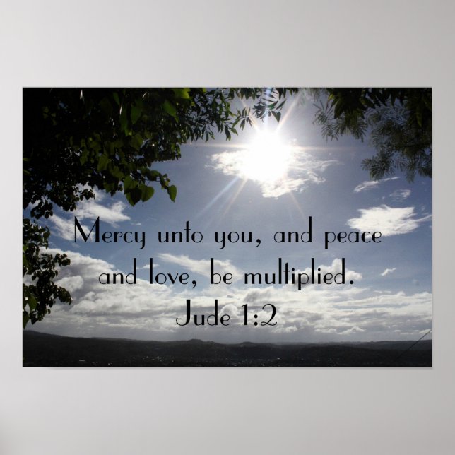 1:2 Plakat "Peace and Liebe bible verse Jubel" (Vorne)