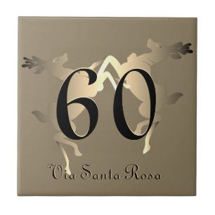 1-2-stellige Hausnummer und Straße Fliese