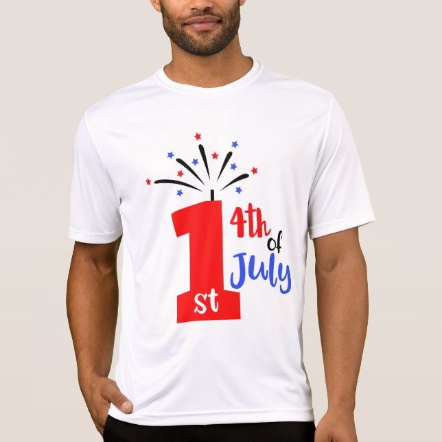1. 4. july Weiße Männer Sport-Tek Wettbewerber T-Shirt (Vorderseite)
