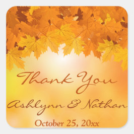 1,5" Ahorn-Blätter Herbstkleber für Hochzeitsaufkl Quadratischer Aufkleber
