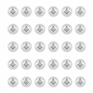 1,5" Masonic Square und Compass Stickers 30 Count Aufkleber
