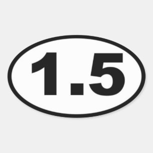 1,5 Meilen-Oval-Aufkleber Ovaler Aufkleber