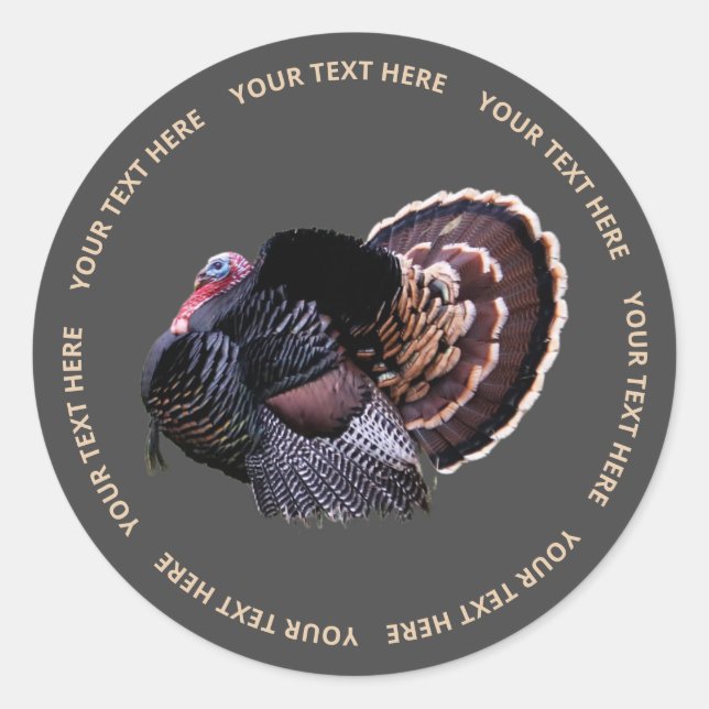 1.5" Round Wild Turkey Sticker (Vorderseite)