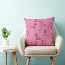 1-5 Schnauzer Line Art Pattern 001 Pink