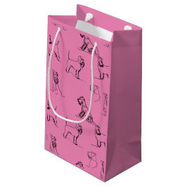 1-5 Schnauzer Line Art Pattern 001 Pink Kleine Geschenktüte