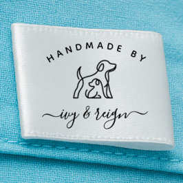 1.5" Script Handmade by Custom logo cut and sew  Satinband