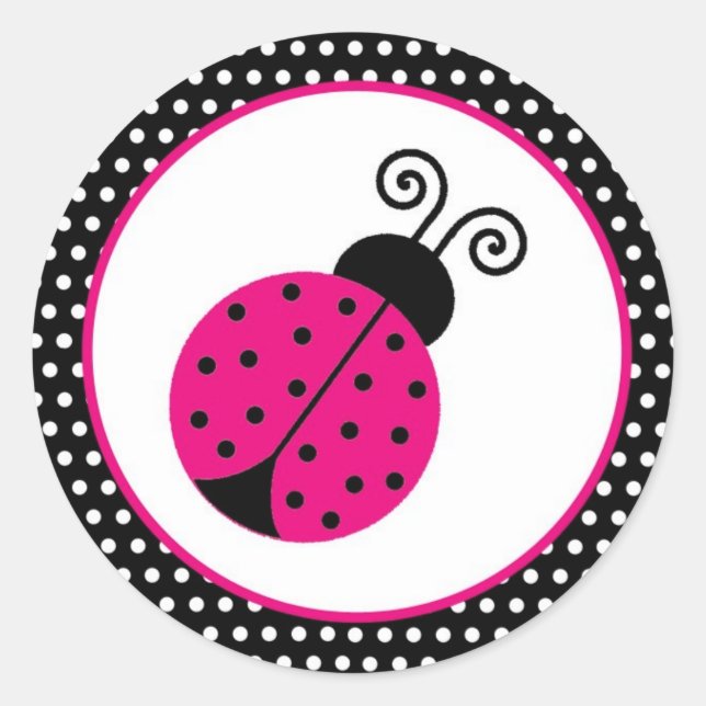 1,5" Umschlag Aufkleber Black Spring Time Lady Bug (Vorderseite)