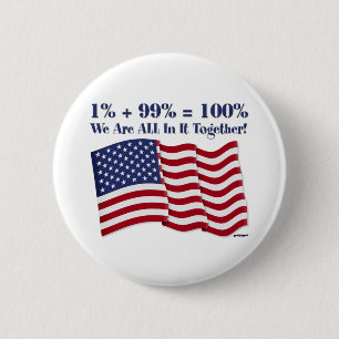 1% + 99% = 100% Wir sind ALLE gemeinsam dabei! Button