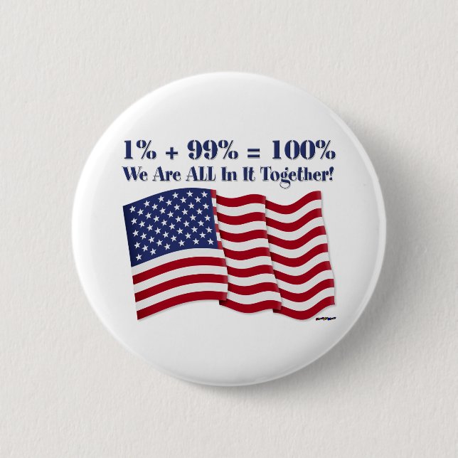 1% + 99% = 100% Wir sind alle zusammen! Button (Vorderseite)