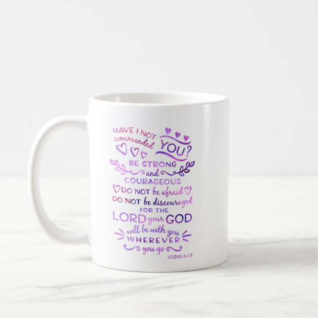 1:9 chrétien de Joshua de bible de tasse (Gauche)