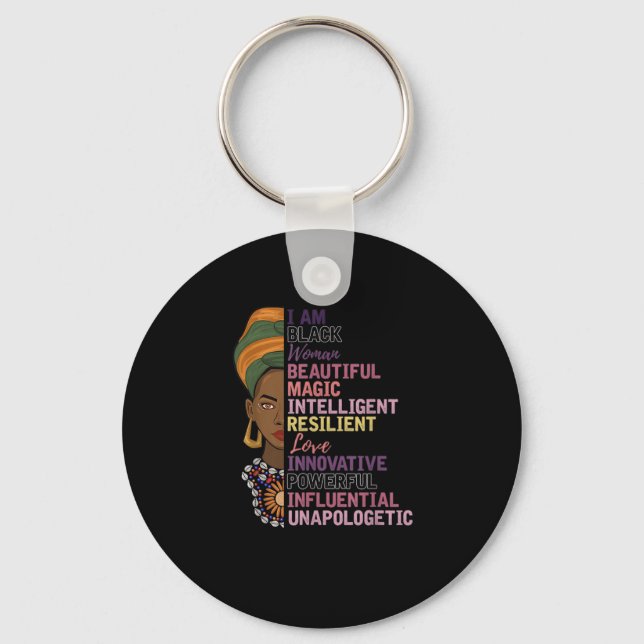 1 afrikanische Frauen Geschenk Ich bin eine schwar Schlüsselanhänger (Vorderseite)