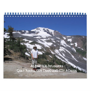 1, Alpine Wildblumen Ziegengestein, Berg Hood und  Kalender