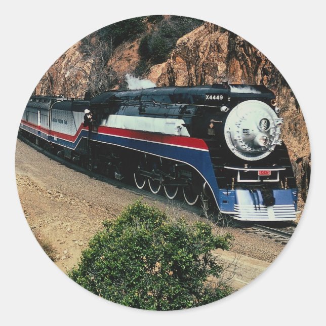 1 American Freedom Train (SP) 4449, Cape Horn, CA Runder Aufkleber (Vorderseite)