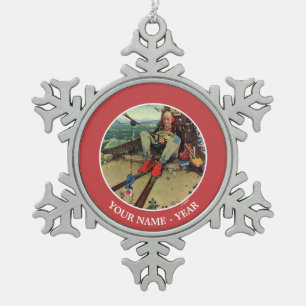 1. April 1945 Schneeflocken Zinn-Ornament