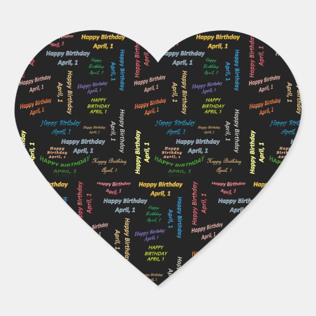 1. April Herz-Aufkleber (Vorderseite)