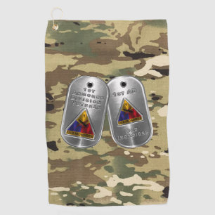 1. Armored Division Golf Towel Golfhandtuch