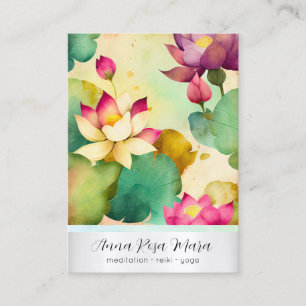 *~* 1 Art Lotus FOTO Natur Blumen QR AP67 Visitenkarte