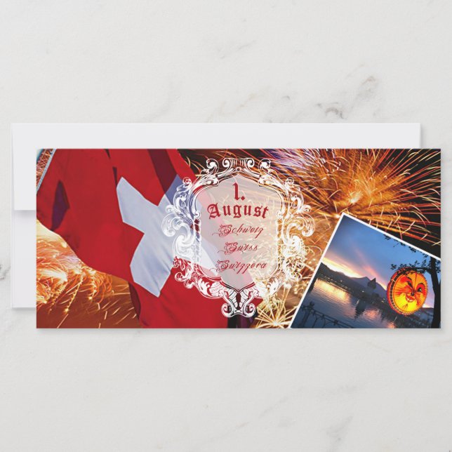 1.August - Nationaler Schweizer Urlaub - Postkarte (Vorderseite)