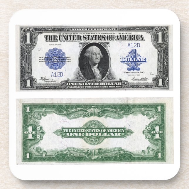 $1 Banknotensilberzertifikat 1923 Untersetzer (Vorderseite)