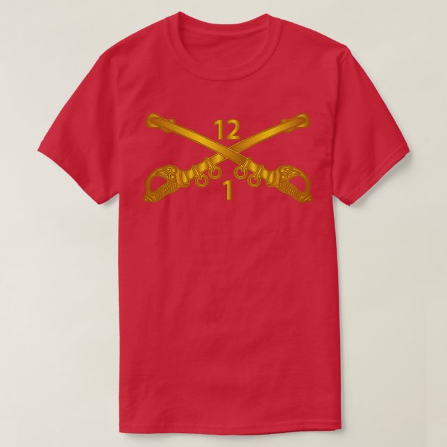 1. Bataillon 12. Kavalleriezweig mit Txt T-Shirt (Design vorne)