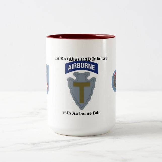 1. Bataillon-143. Infanterie 36. Abn Bde-Tasse Zweifarbige Tasse (Mittel)
