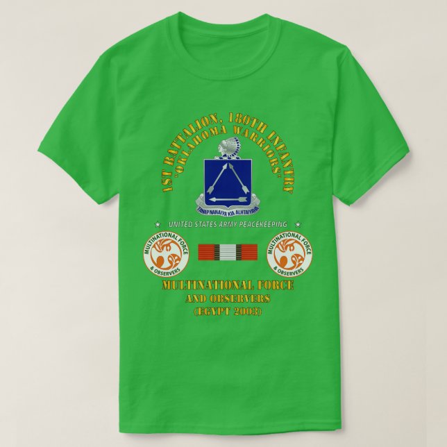 1. Bataillon 180. Infanterie-Regiment MFO Ägypten  T-Shirt (Design vorne)