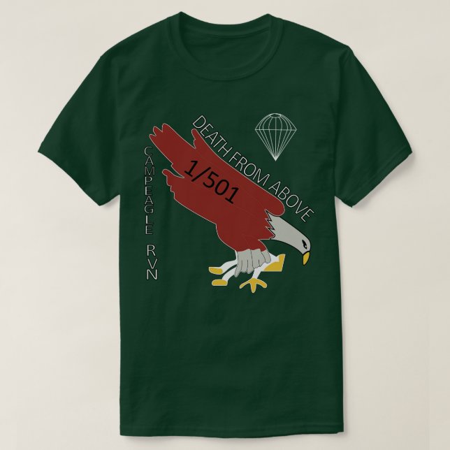 1. Bataillon 501. Fallschirmjäger-Adler T-Shirt (Design vorne)