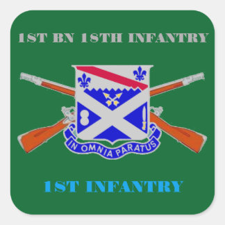 1. BATTALION 18. INFANTRIE 1. INFANTRIEBSSCHALTER QUADRATISCHER AUFKLEBER