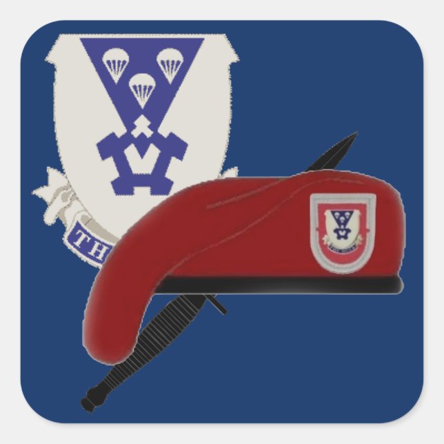1. BATTALION 503D INFANTRY 173D IM FLUGZEUG STICKE QUADRATISCHER AUFKLEBER (Vorderseite)