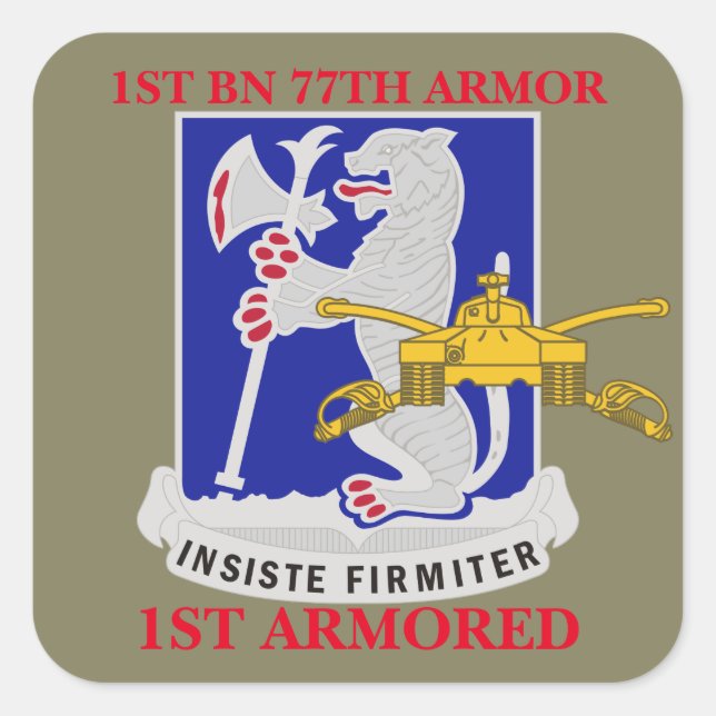 1. BATTALION 77. ARMOR 1. ARMORED STICKERS (Vorderseite)