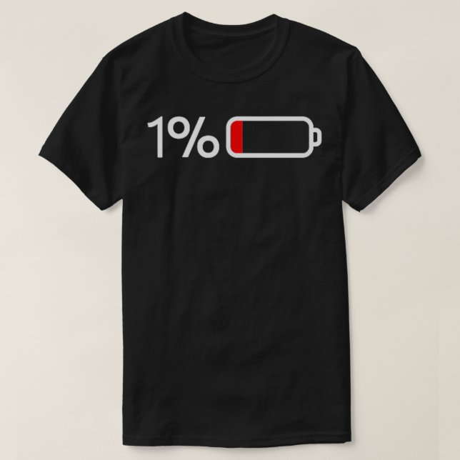1 Batterie - 1 Batterie - Niedriger Energieverbrau T-Shirt (Design vorne)
