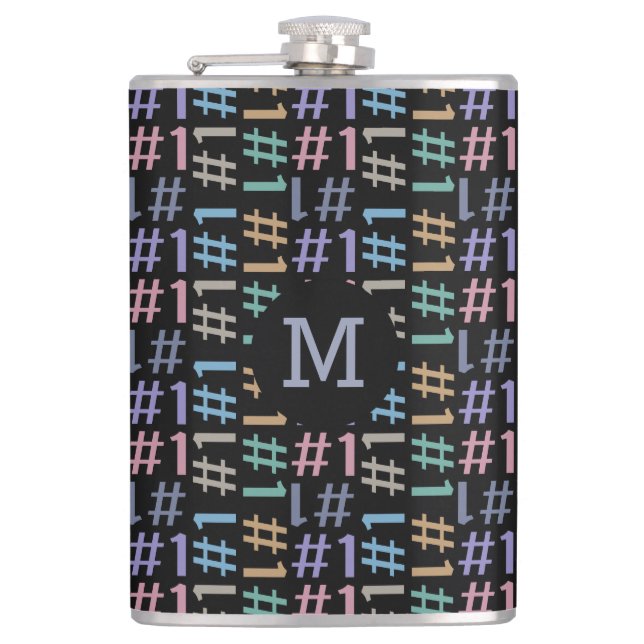 "# 1" benutzerdefinierter monogramm-Flasche Flachmann (Vorderseite)
